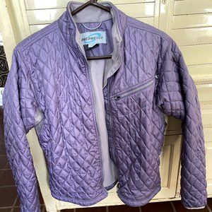Obermeyer light quilted fleece jacket with flannel lining - purple, size 12